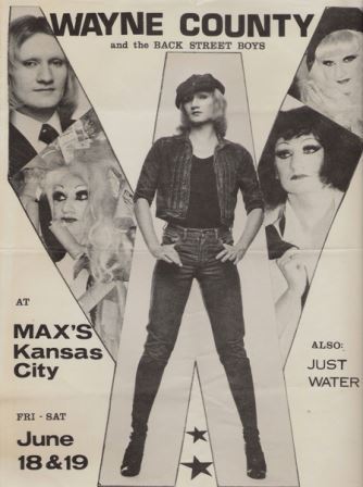 Wayne County concert poster from the late 70's